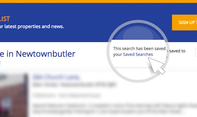 Saved search notification